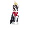 KSA Pack of 6 Black and White Boston Terrier Christmas Ornaments 4.25"